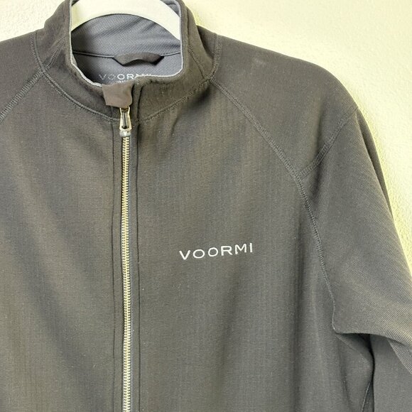 Voormi Full Zip Jacket Coat Womens L Black Pockets Wool Blend Company Logo USA - Picture 2 of 13